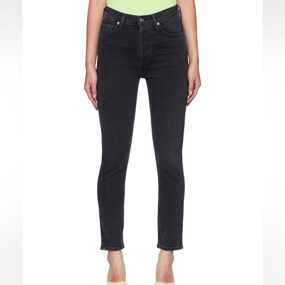 Agolde Black High Rise Nico Slim Jeans - Picture 5 of 10
